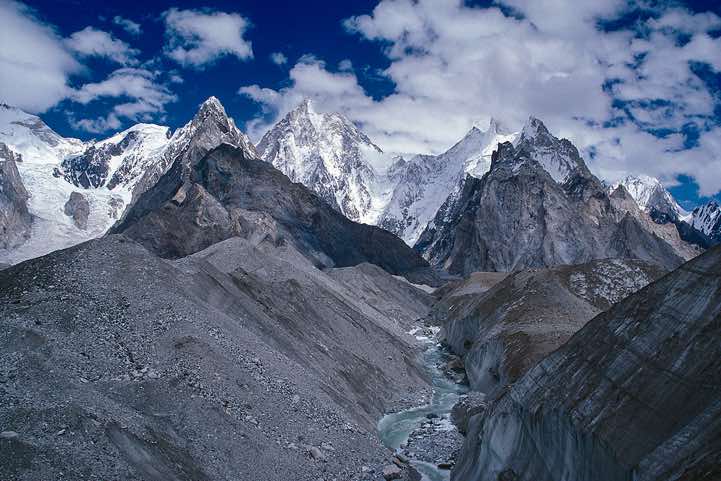 Gasherbrum IV, 7925m (centre), seen from Concordia, Karakoram Mountains