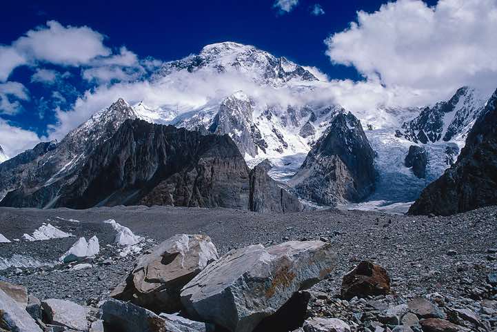 Broad Peak (Falchan Kangri), 8047m, seen from the Godwin Austen Glacier, Karakoram Mountains