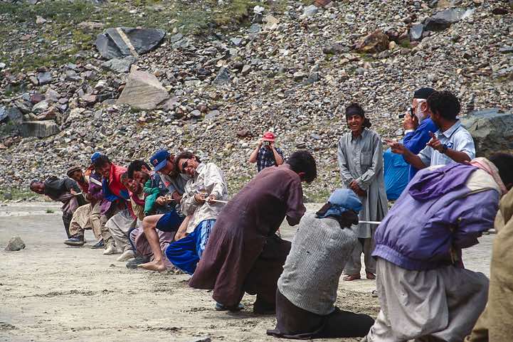 Having fun at Camp Chustang, Karakoram Mountains