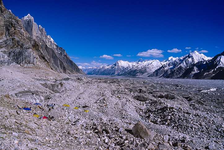 Biafo Glacier, seen from Camp Marphogoro, 4380m, Karakoram Mountains