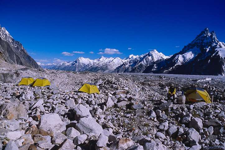 Biafo Glacier, seen from Camp Marphogoro, 4380m, Karakoram Mountains