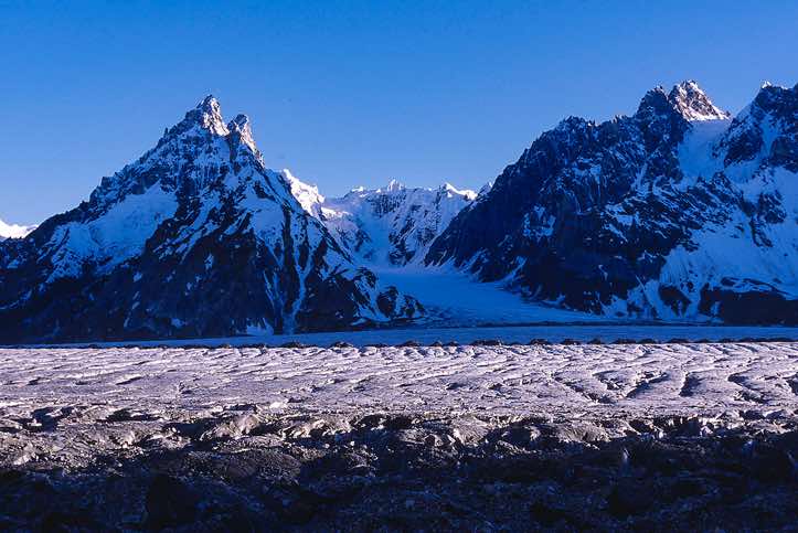 Biafo Glacier, seen from Camp Marphogoro, 4380m, Karakoram Mountains
