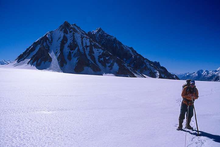 Assistant cook Karim on the Biafo Glacier, Karakoram Mountains