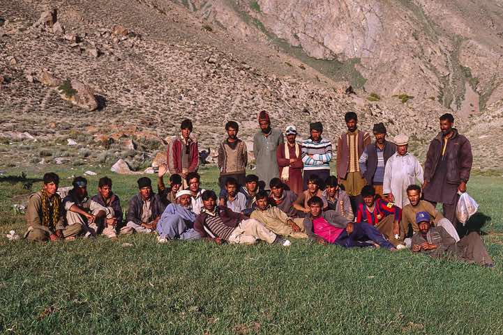 Group of porters, Camp Yutmaru (Jutmal), 4250m, Karakoram Mountains