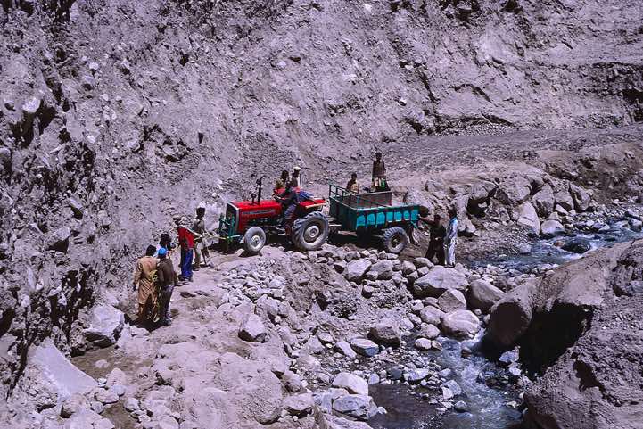 On the road, Karakoram Mountains