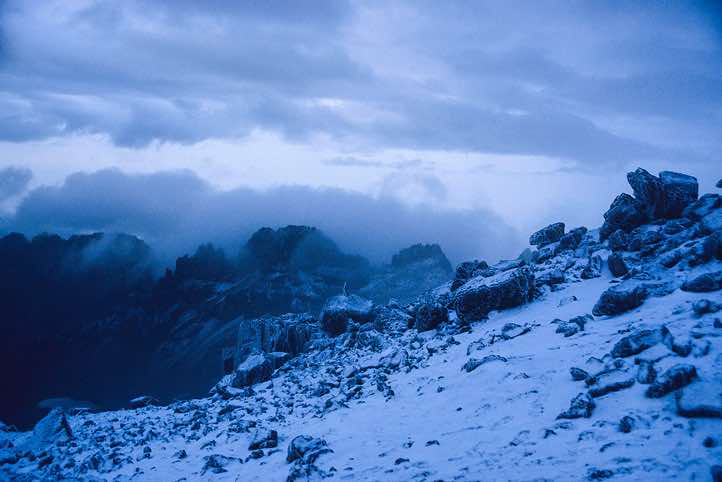 Views from Point Lenana, 4985m, were limited