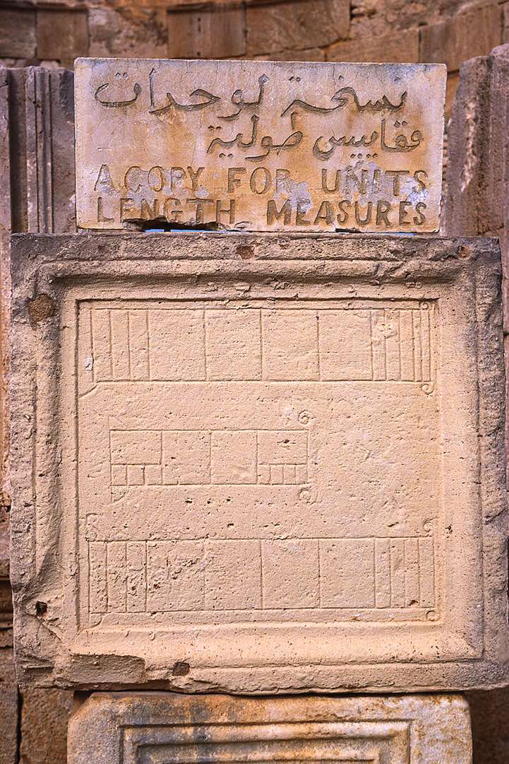Stone table for checking measurements