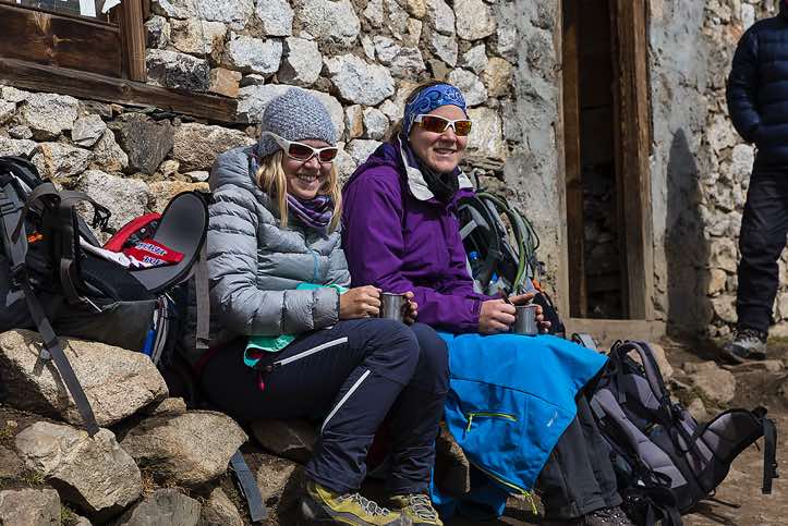 Christina and Astrid at Dharamsala (Larkye Phedi)