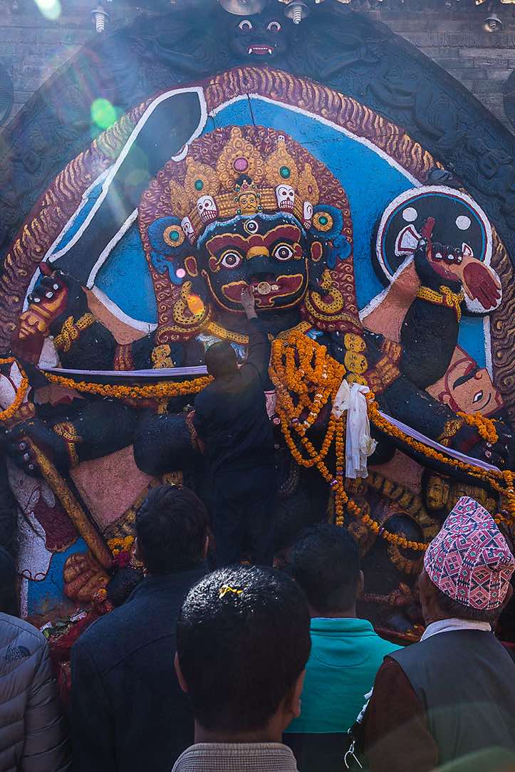 Stone image of HIndu deity, Durbar Square, Kathmandu