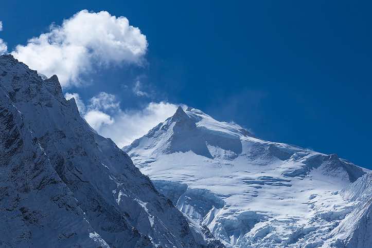Top of Mount Manaslu, 8163m, on ascent from Samdo to Dharamsala (Larkye Phedi)