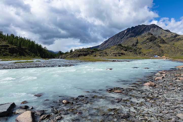 River near campsite, Tavan Bogd National Park, Altai Mountains, Western Mongolia