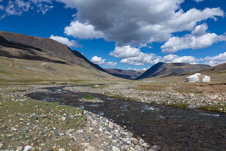 River valley, Tavan Bogd National Park, Altai Mountains, Western Mongolia