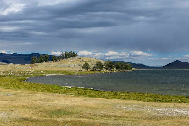 Lake near campsite, Tavan Bogd National Park, Altai Mountains, Western Mongolia
