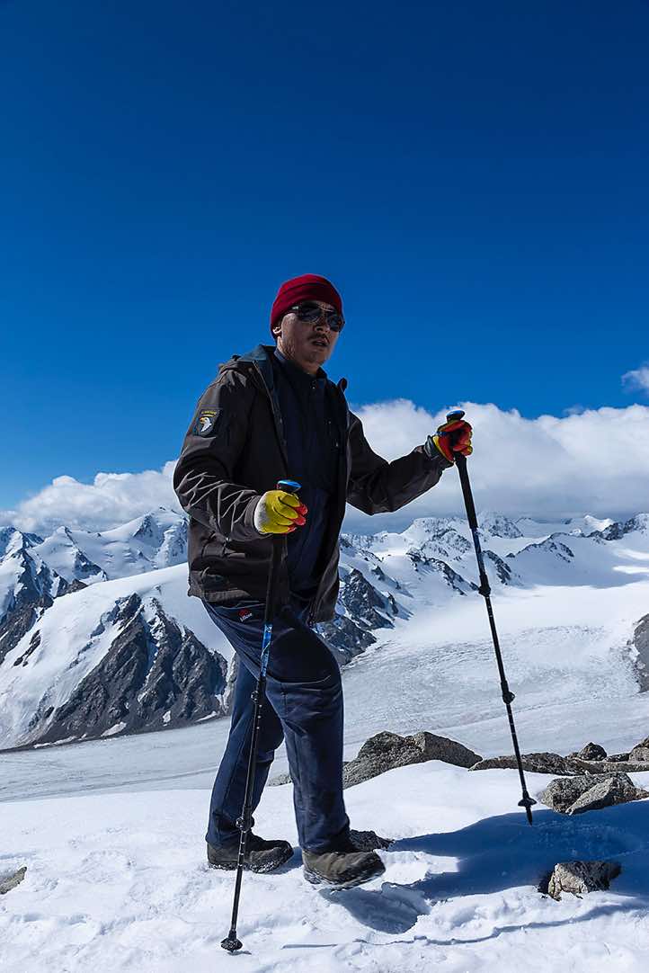 Jumbil, Malchin Peak ascent, Tavan Bogd National Park, Altai Mountains, Western Mongolia
