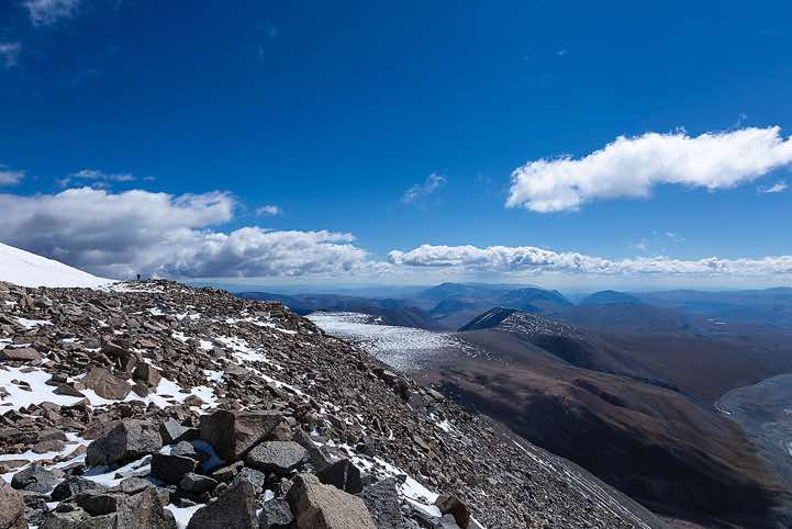 View from the slopes of Malchin Peak, Tavan Bogd National Park, Altai Mountains, Western Mongolia