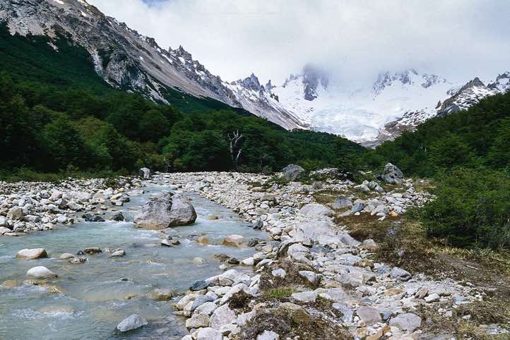 The summit of Cerro San Lorenzo, 3705m, in clouds, Chile