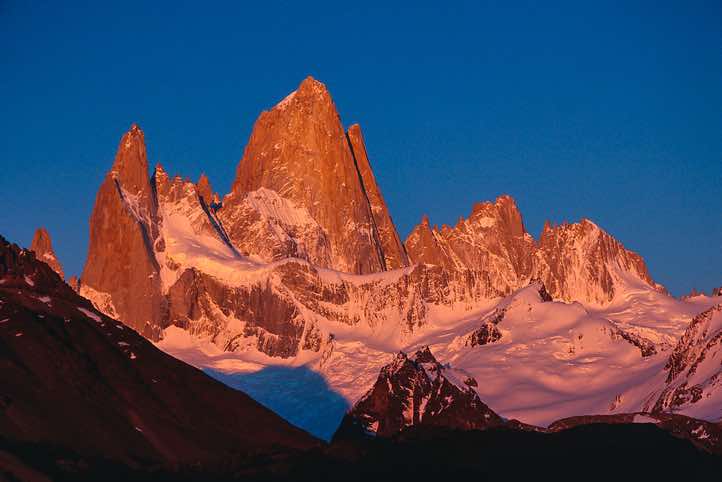 Fitz Roy at sunrise, Laguna Capri, Los Glaciares National Park, Argentina