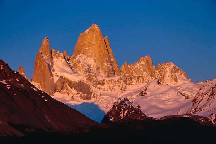Fitz Roy at sunrise, Laguna Capri, Los Glaciares National Park, Argentina