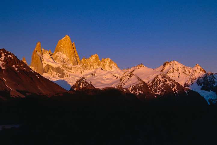 Fitz Roy at sunrise, Laguna Capri, Los Glaciares National Park, Argentina