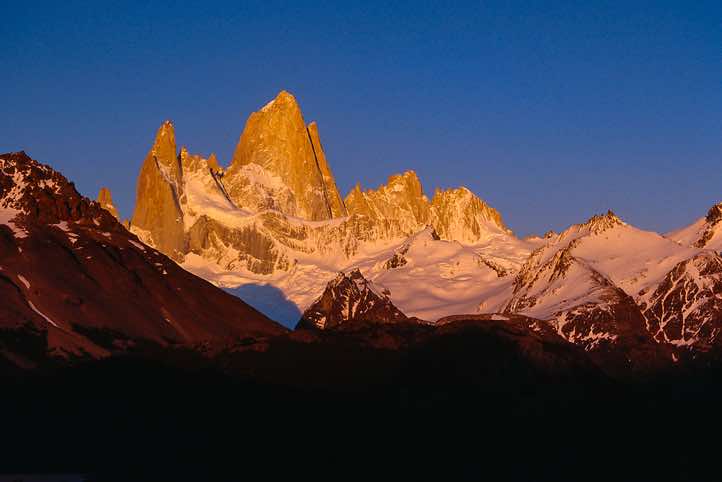 Fitz Roy at sunrise, Laguna Capri, Los Glaciares National Park, Argentina