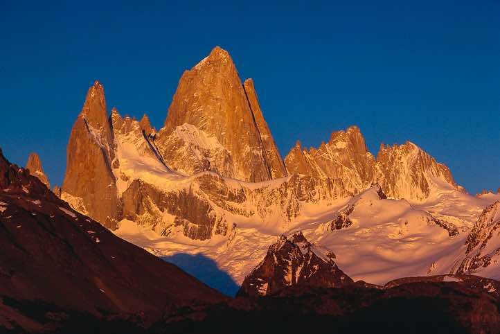 Fitz Roy at sunrise, Laguna Capri, Los Glaciares National Park, Argentina