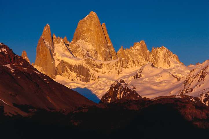 Fitz Roy at sunrise, Laguna Capri, Los Glaciares National Park, Argentina