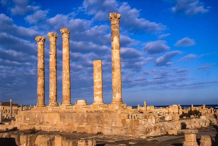 Columns rising high into the sky at the central Forum