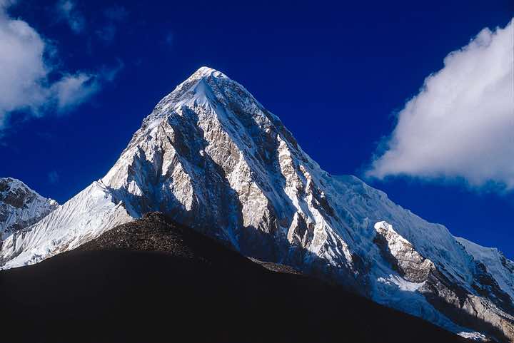 Pumo Ri, 7145m, in late afternoon light, seen from Gorak Shep, 5170m