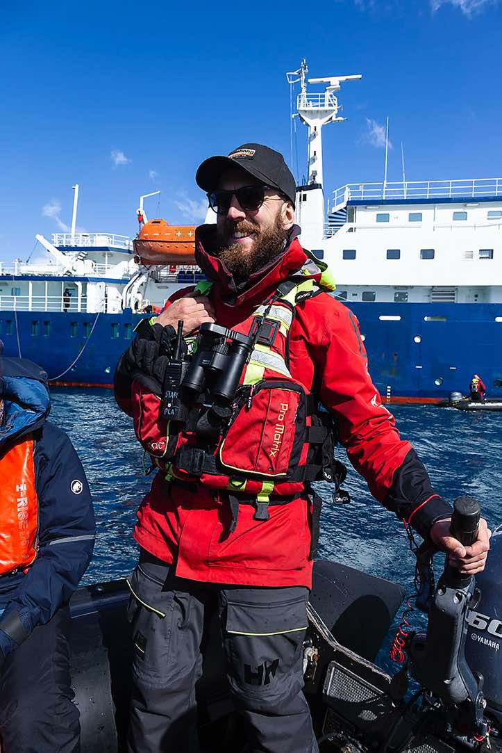 Zodiac cruise withe expedition guide Josh, Prince Olav Harbour, South Georgia