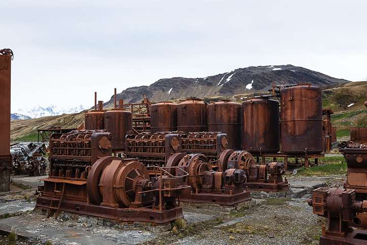 Ruins of the abandoned whaling station in Grytviken