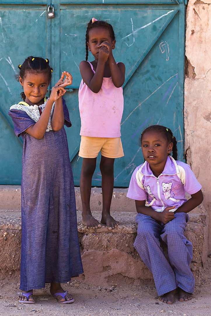 Group of children near the archaeological site of El Kurru, Northern Sudan