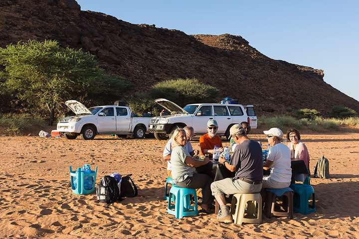 Desert campsite near Naqa (Naga), Northern Sudan