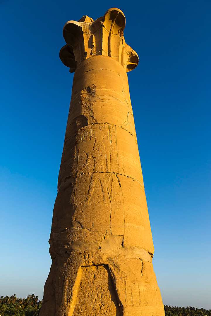Column with hieroglyphic insciptions, temple of Soleb, Northern Sudan