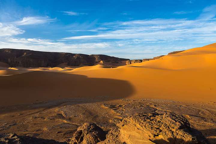 Sand dunes of Moul Naga, Tadrart region, Tassili n' Ajjer National Park, Sahara, North Africa