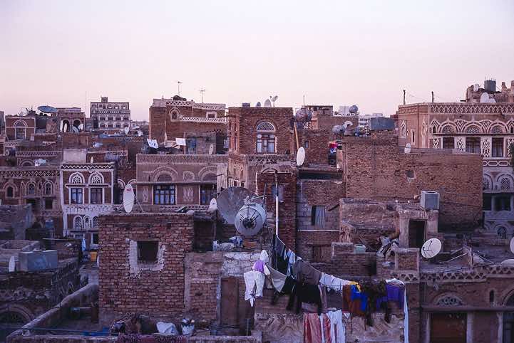 Old City of Sanaa (Sana'a), seen from the rooftop of the 'Arabia Felix Hotel'