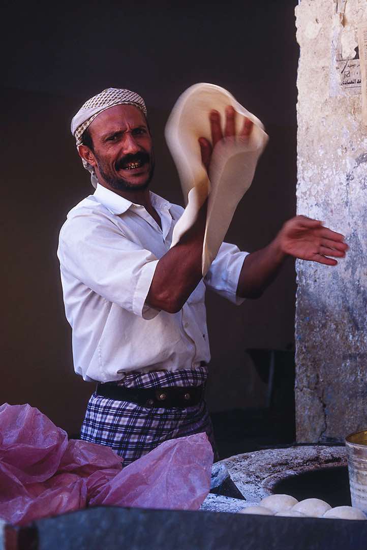 Man making bread, Taiz