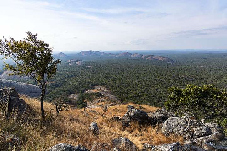 View from Mayense (1684m) peak, Mutinondo Wilderness, 30 km west of the Luangwa Valley in northern Zambia