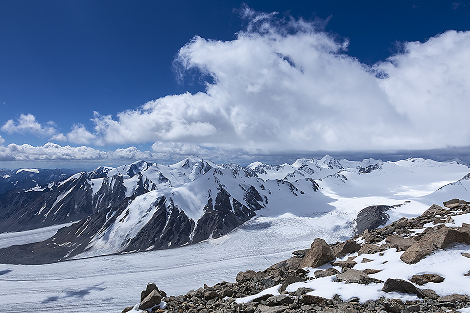 View from Malchin Peak, Tavan Bogd National Park, Altai Mountains, Western Mongolia