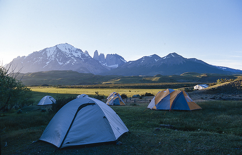 Campsite, Torres Del Paine National Park, Chile, Patagonian Andes